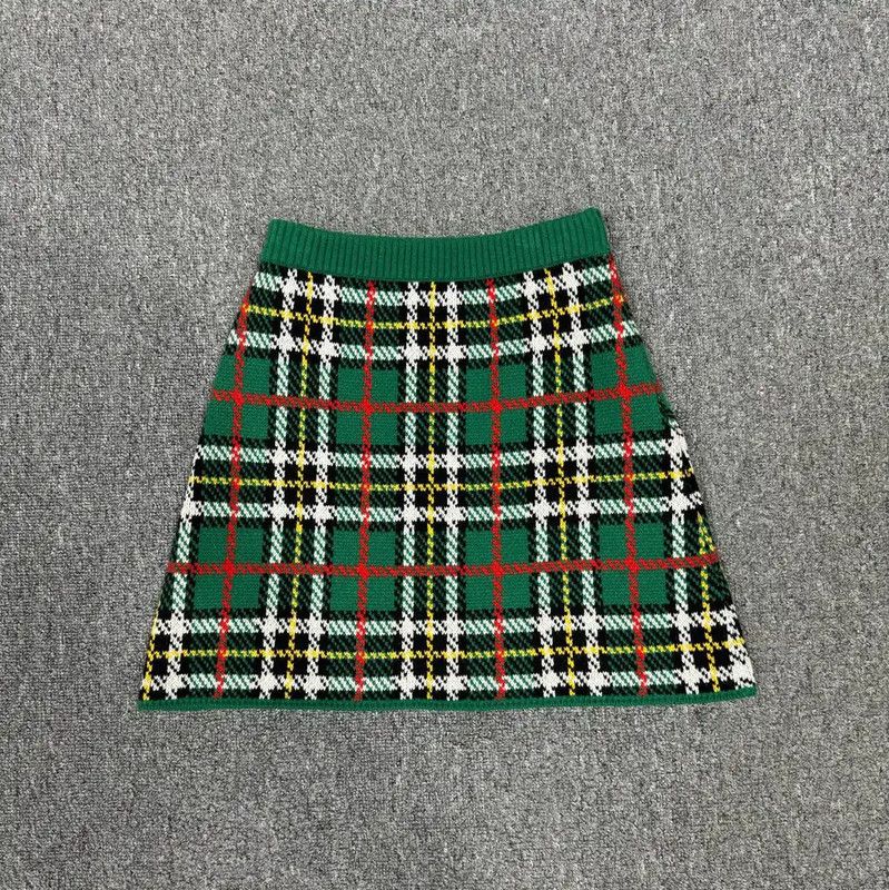 Miu Miu Miu Miu Green Plaid Pattern Mini Skirt 0089 Size 22" - 1 Thumbnail
