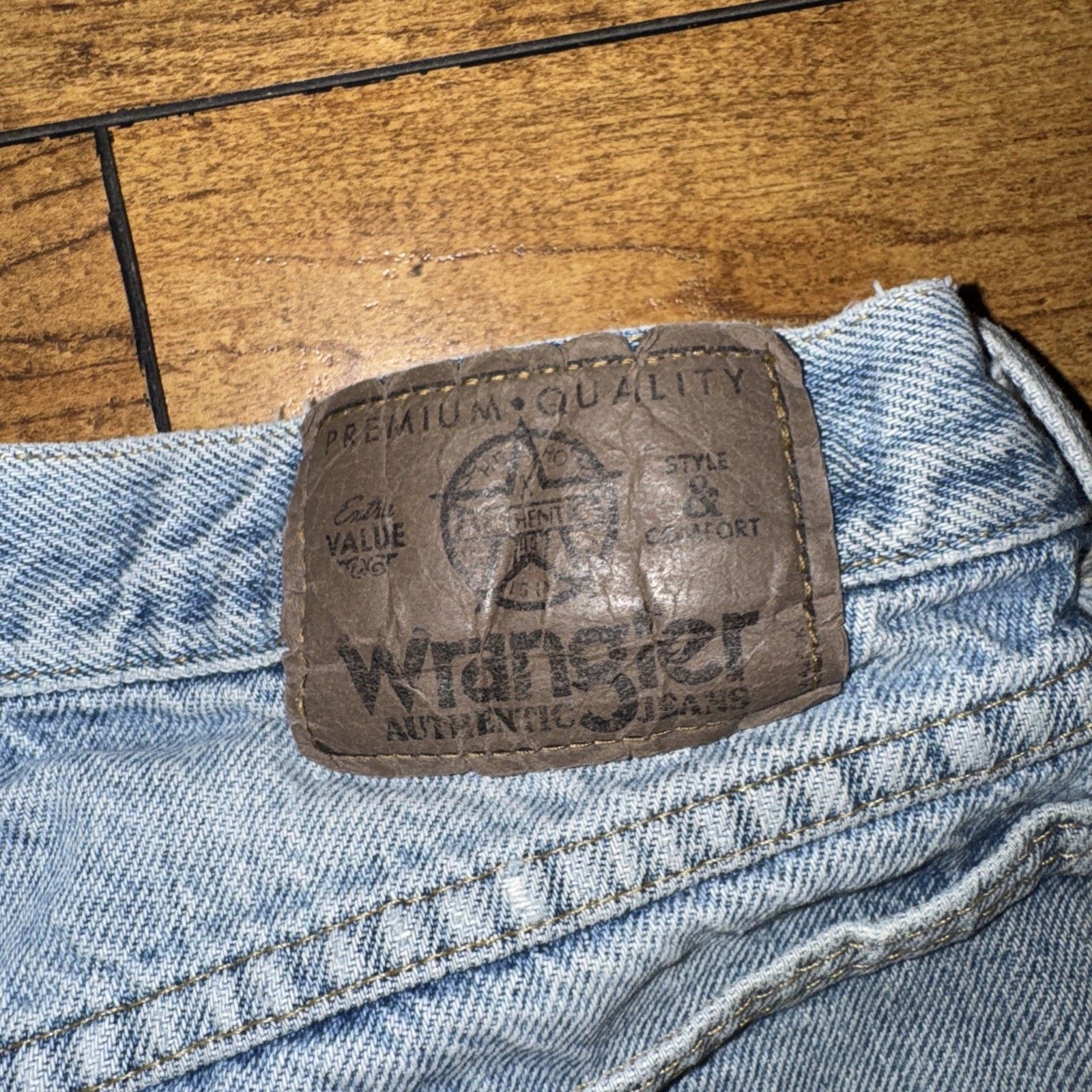 Vintage × Wrangler Vintage Wrangler Denim Shorts 30x10 Light Blue Jorts Size US 30 / EU 46 - 6 Thumbnail