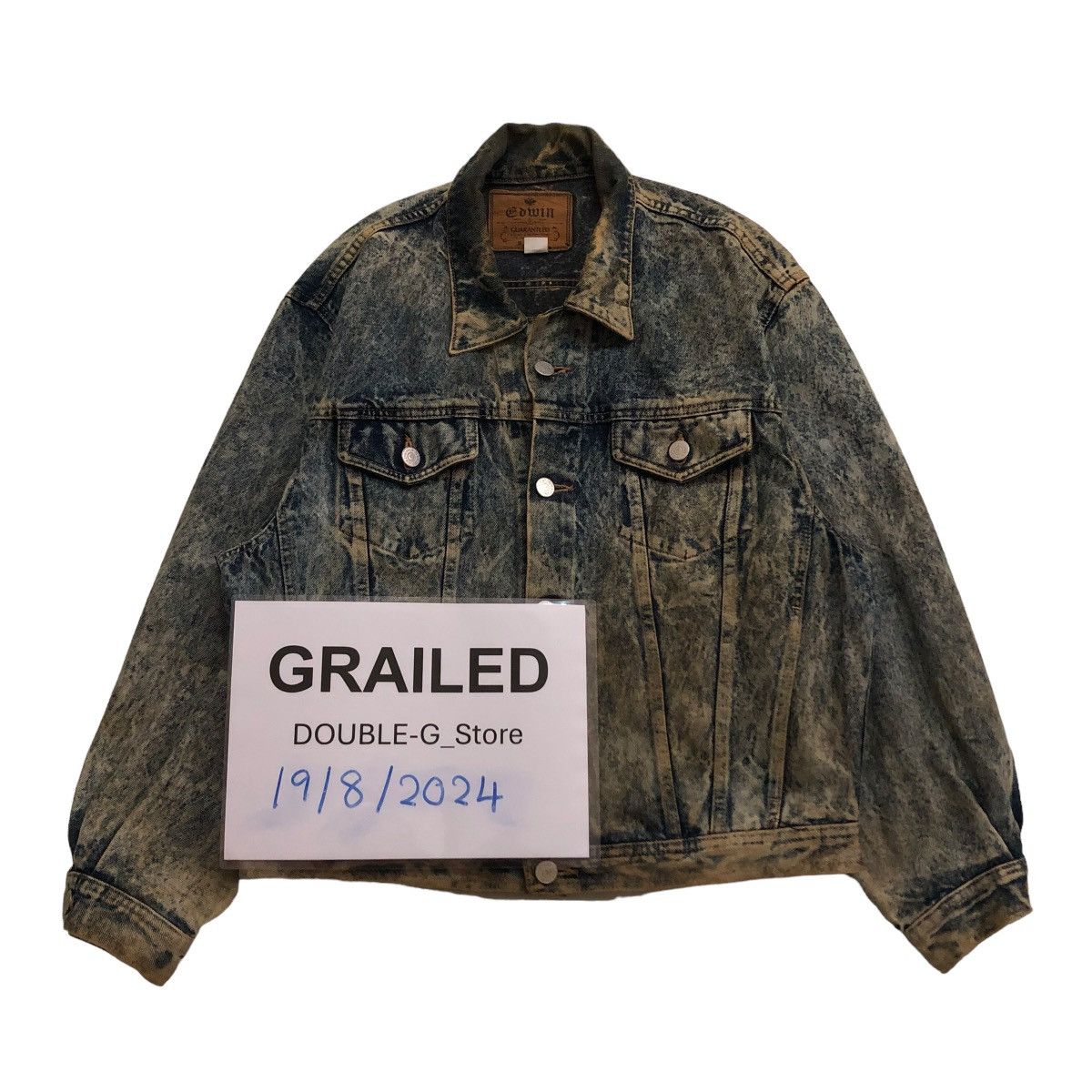 Edwin 📌VINTAGE RUSTY BIKER DENIM JACKET TRUCKER EDWIN Size US L / EU 52-54 / 3 - 1 Thumbnail