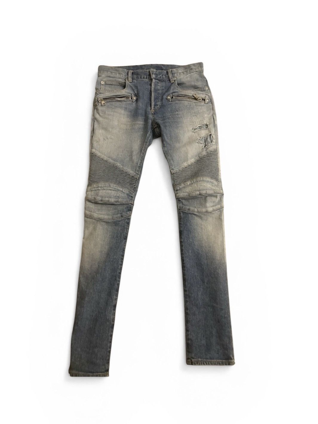 Balmain Balmain Blue Biker Denim Jeans Size US 28 / EU 44 - 1 Thumbnail