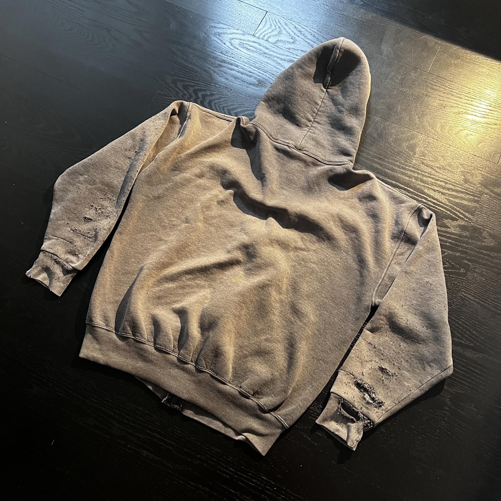 Russell Athletic Vintage Russell Full Zip Hoodie Grey Faded Distressed Size US L / EU 52-54 / 3 - 5 Thumbnail