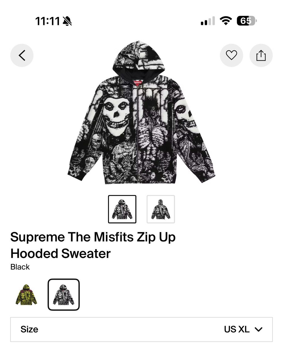 Supreme Supreme the Misfit zip up hoodie Size US XL / EU 56 / 4 - 2 Thumbnail