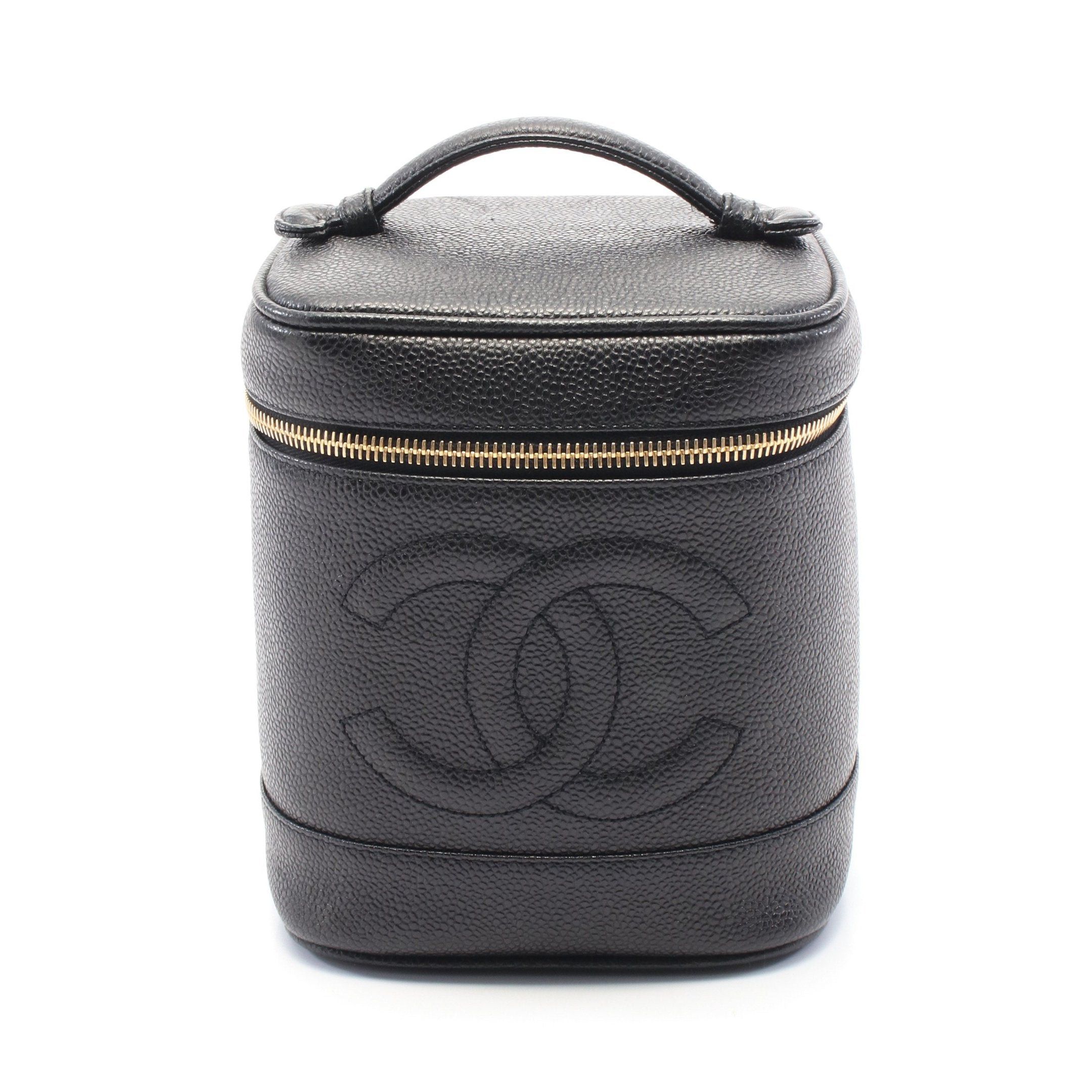 Chanel Chanel Coco Mark Handbag Vanity Bag Caviar Skin Black Gold Hardware Size ONE SIZE - 1 Thumbnail