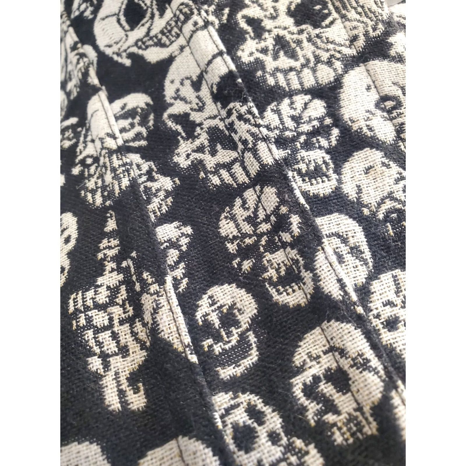 Vintage New Womens XL Skull Tapestry Corset Set Boned Embroidered Biker Goth Vamp Size XL / US 12-14 / IT 48-50 - 3 Thumbnail