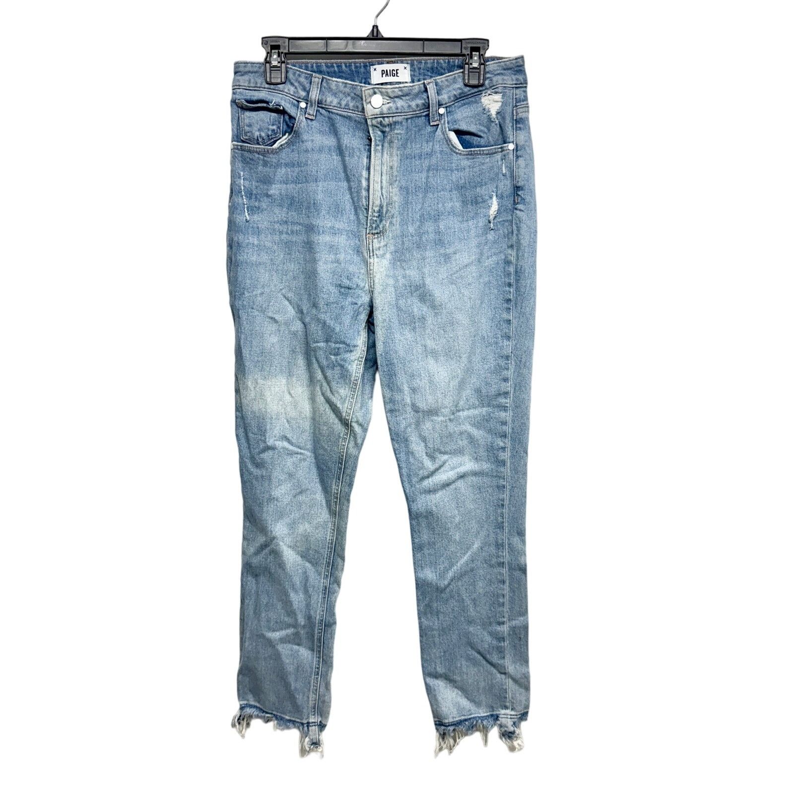 Paige PAIGE Sarah Slim w/ Raw Details Laken Distressed Jeans 31 Size 31" - 2 Thumbnail
