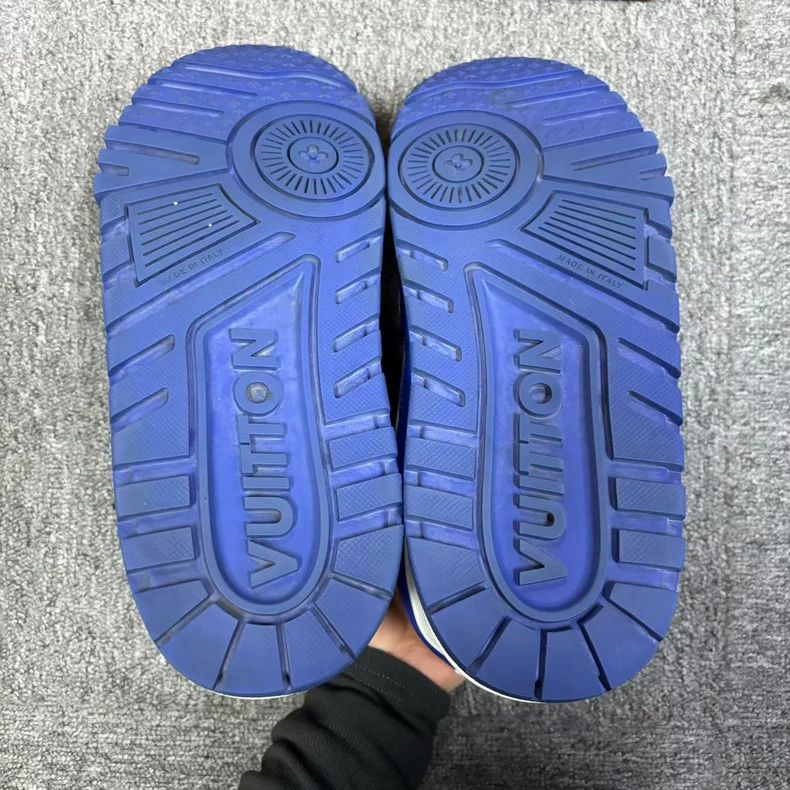 Louis Vuitton Louis Vuitton White and blue small fat Ding lace-up low-to Size US 8 / EU 41 - 6 Thumbnail
