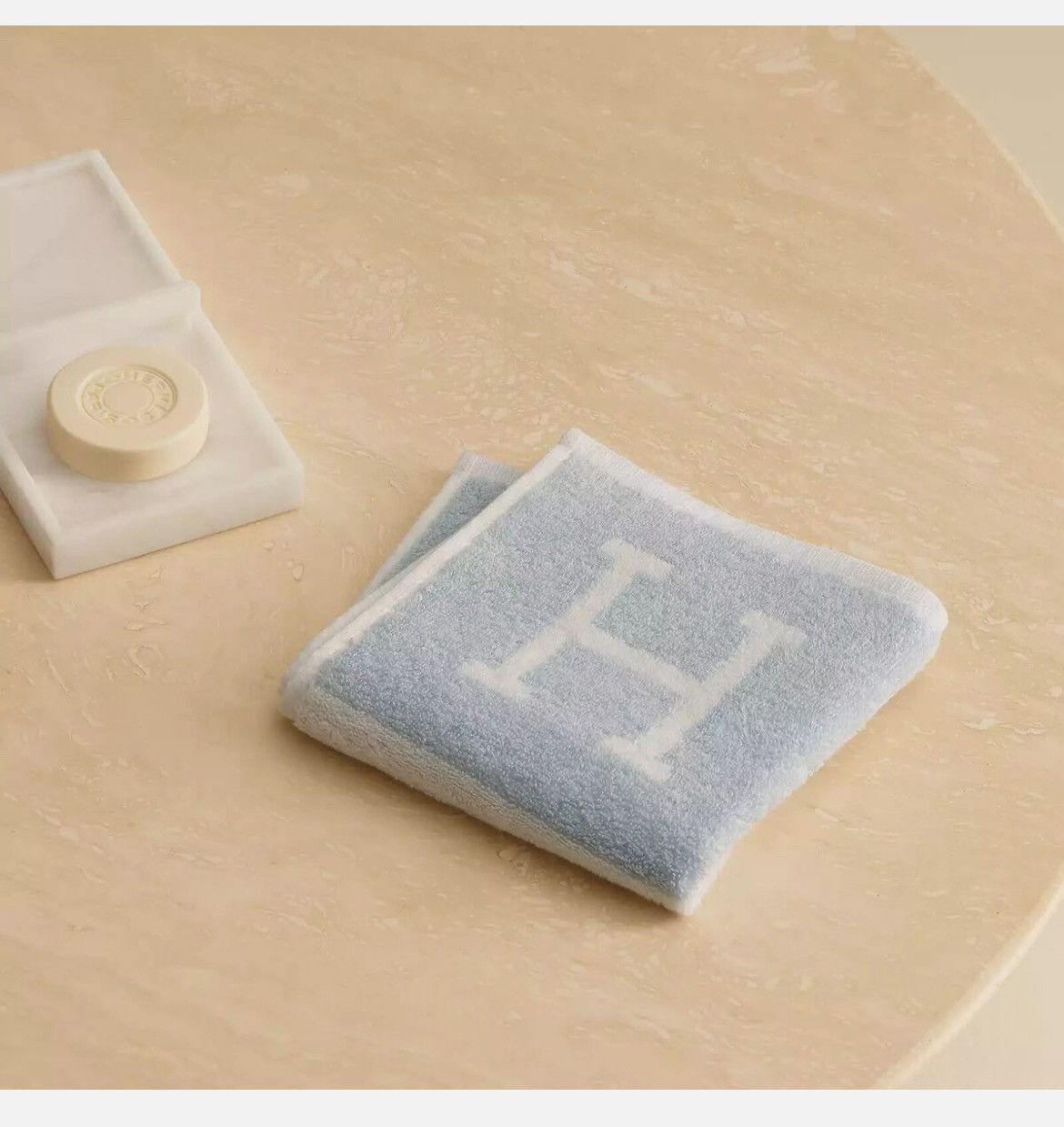 Hermes Authentic HERMES Glacier Bleu Avalon Cotton Wash Cloth Size ONE SIZE - 2 Thumbnail