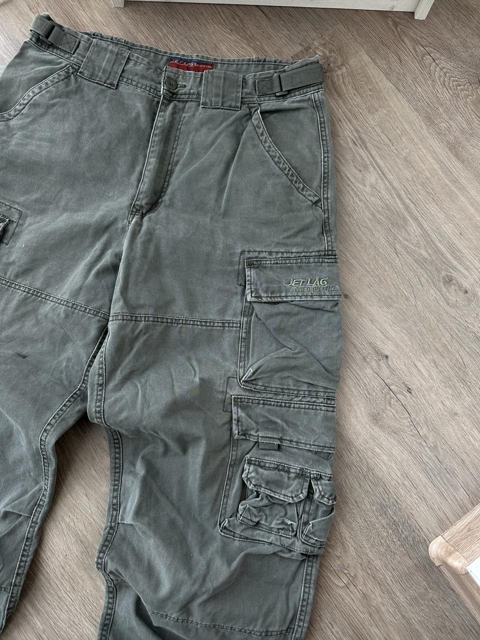 Japanese Brand × Jet Lag × Vintage Vintage Japanese Baggy Cargo Green JET LAG Pants Size US 36 / EU 52 - 8 Thumbnail