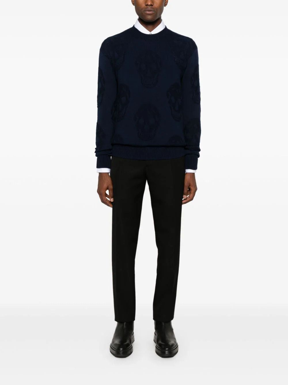 Alexander McQueen o1y1024 Sweater in Midnight Blue Size US S / EU 44-46 / 1 - 2 Thumbnail