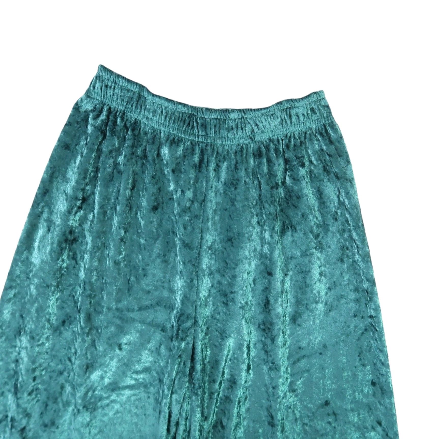 Velvet VINTAGE Star Cody Dark Green Velvet Wide Leg Pants S Bohemian 90s Hippie Womens Pants Size 28" / US 6 / IT 42 - 2 Thumbnail