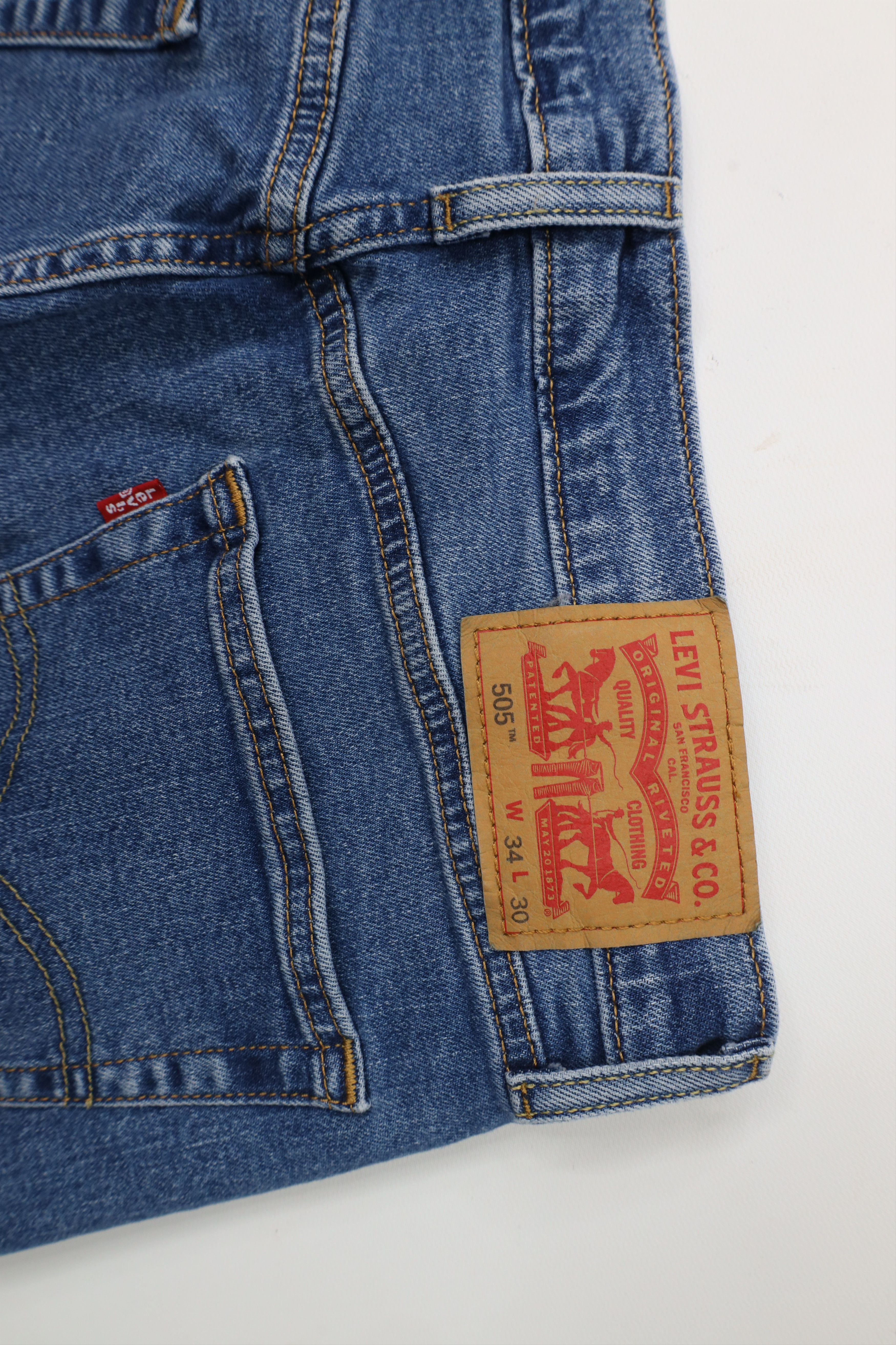 Levi's × Vintage Vintage Y2K Levis 505 Regular Straight Denim Jeans Stretch Size US 34 / EU 50 - 12 Thumbnail