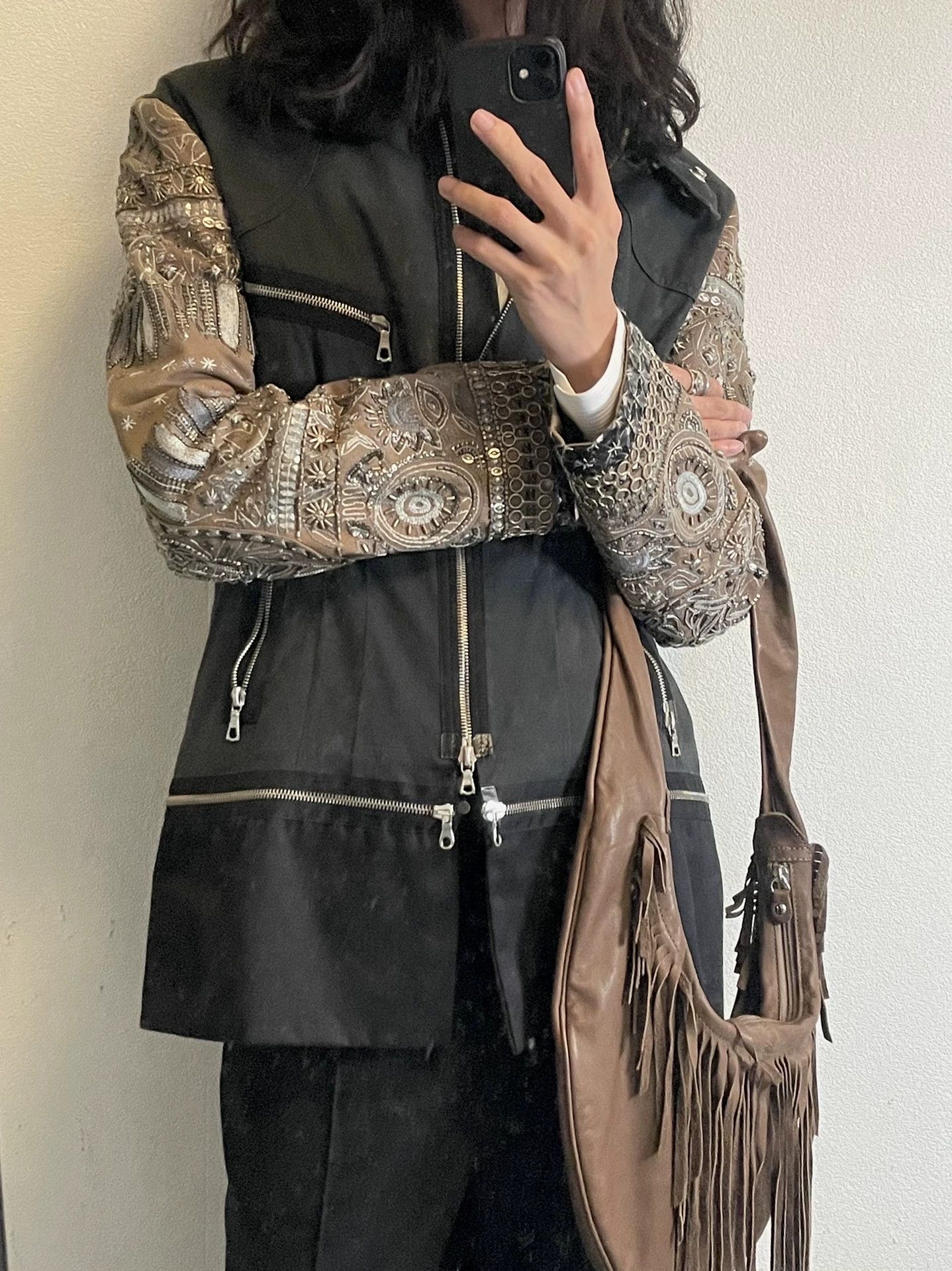 Dries Van Noten drapes van noten embroidered metallic jacket Size L / US 10 / IT 46 - 1 Thumbnail
