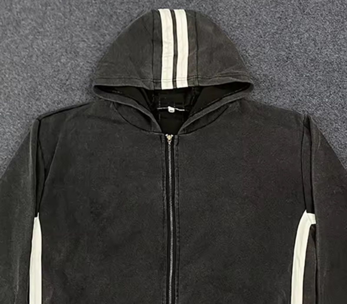 Other Fashion Punk Y2K Retro Vintage Washed Stripe Fur Hoodies Size US M / EU 48-50 / 2 - 2 Thumbnail