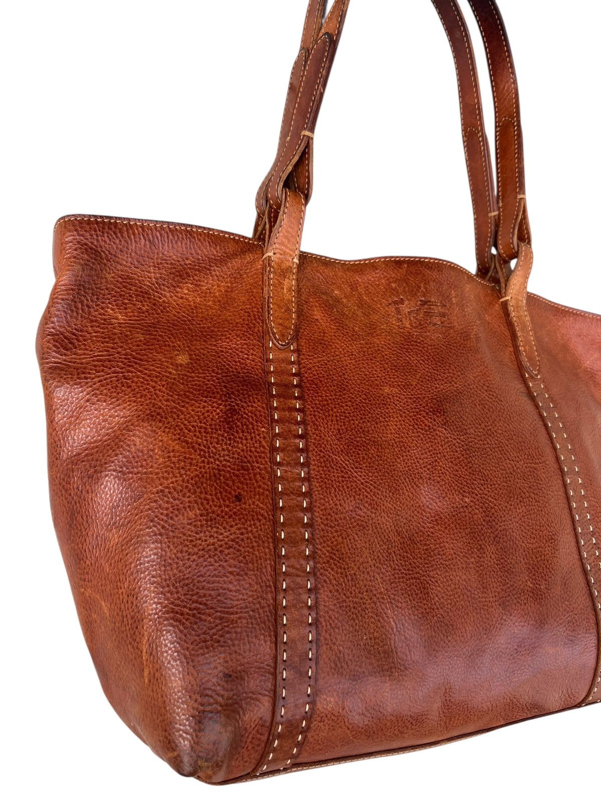 Leather Genten Japan Patina Leather Multi Pocket Tote Bag Size ONE SIZE - 7 Thumbnail