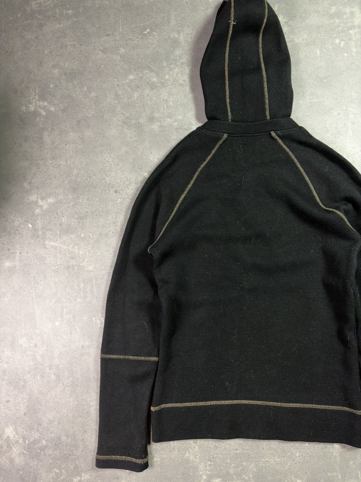 Armani 00s Armani Jeans Slim Fit Big Hood Archival Wool Hoodie M L Size US M / EU 48-50 / 2 - 12 Thumbnail
