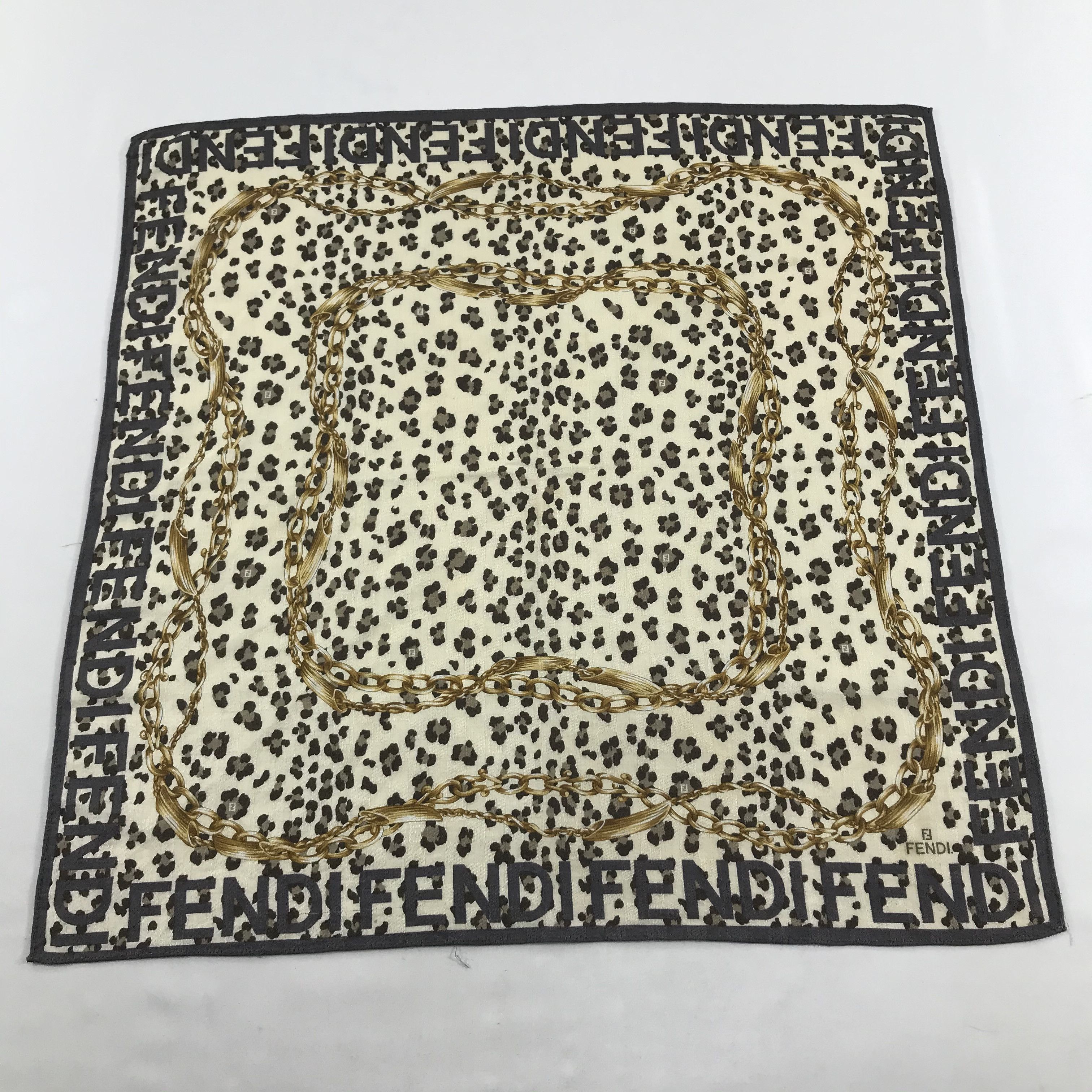 Vintage FeNdI Leopard Handkerchief Neckerchief Bandana H07 Size ONE SIZE - 1 Thumbnail