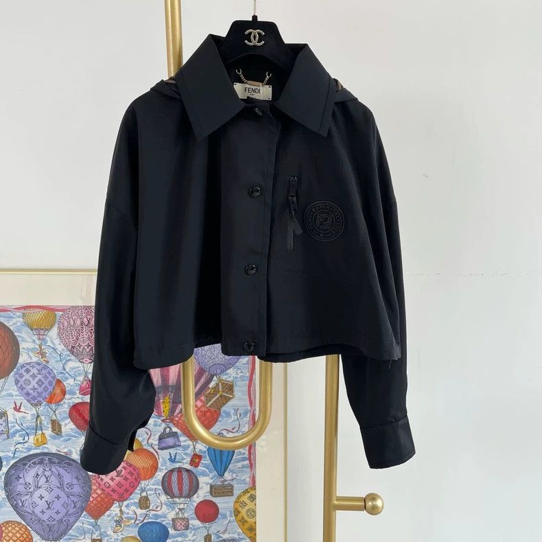 Fendi Black Jacket Coat Size 38 - dmc