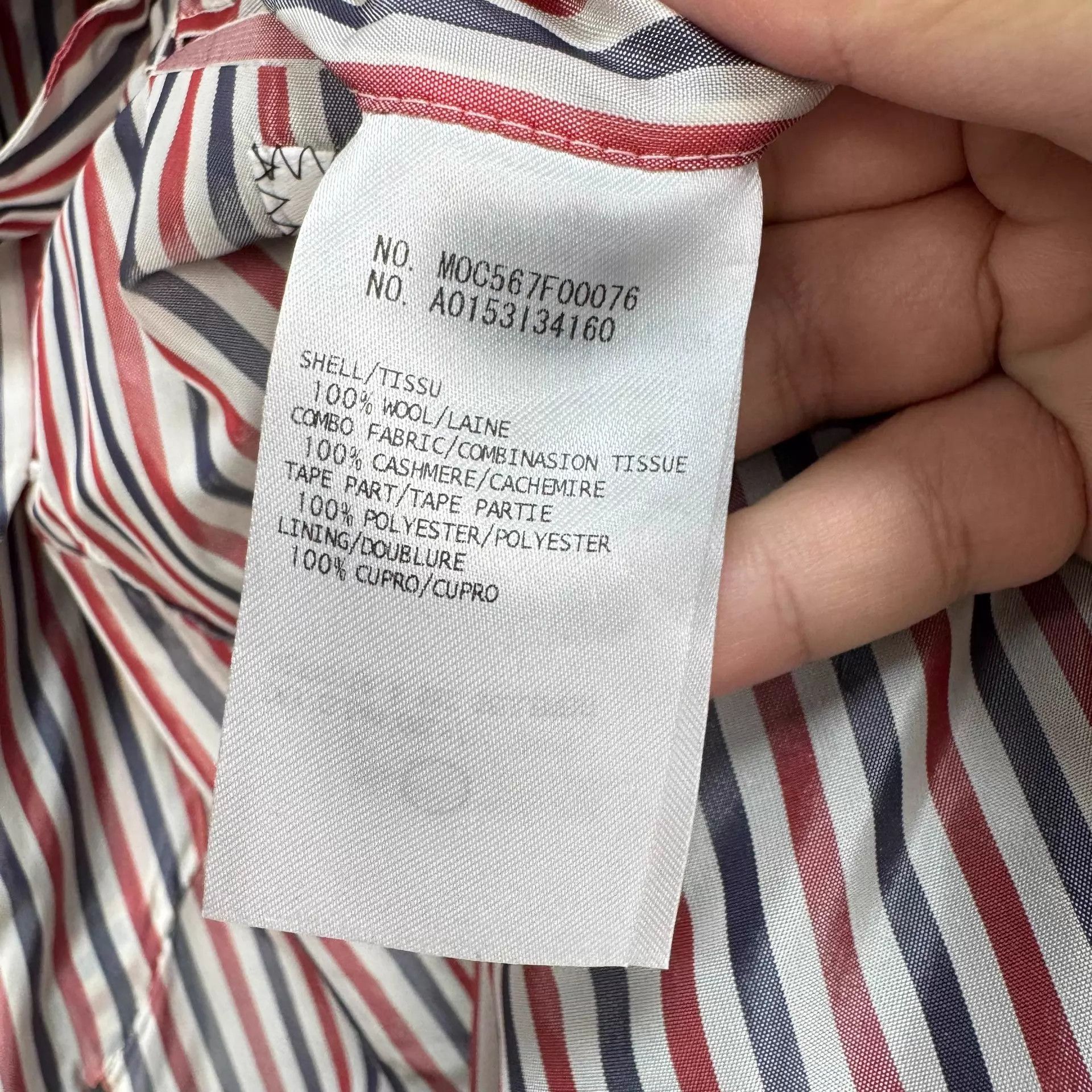 Thom Browne TB Wool Stripe Padded Shoulders Coat Size 2 New KL10816 Size XS / US 0-2 / IT 36-38 - 8 Thumbnail