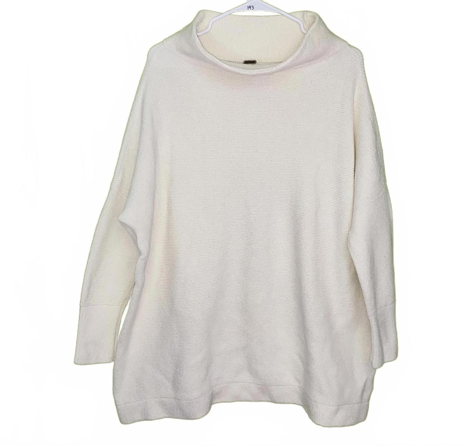 Free People Free People White Cowl Neck Tunic Sweater S Size S / US 4 / IT 40 - 1 Thumbnail