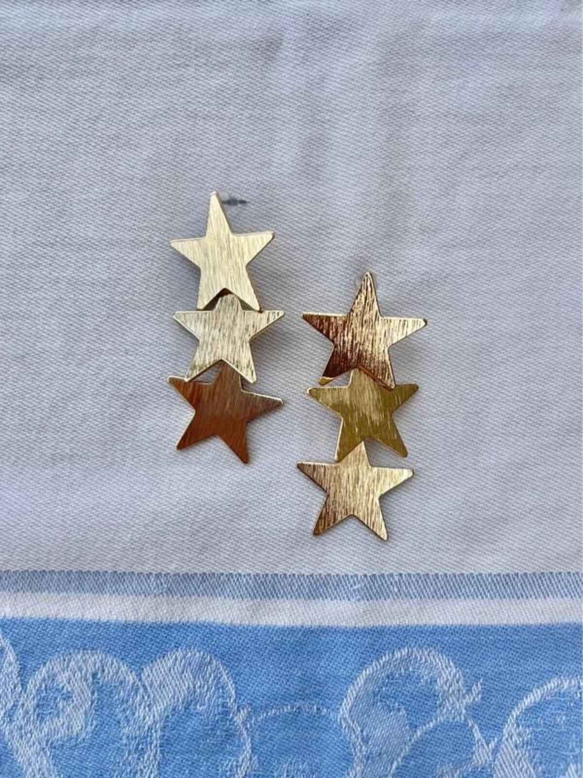 Other Gold plated star dangle drop earrings Size ONE SIZE - 1 Thumbnail