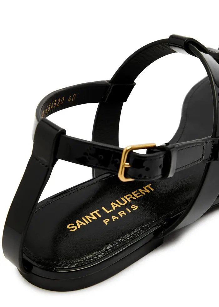 Saint Laurent Paris o1b1hav110425 Cassandra Sandals in Smooth Leather in Black Size US 9.5 / IT 39.5 - 4 Thumbnail