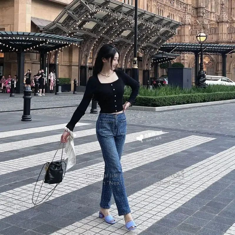 Chanel Chanel Blue Denim Pants for Women . Size 23" - 8 Thumbnail