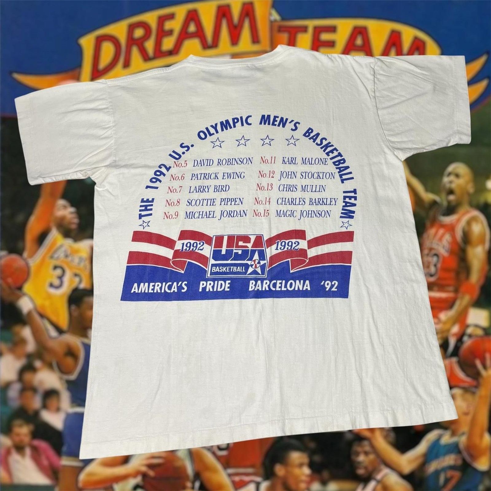 NBA × Vintage Vintage 1992 NBA Olympics Dream Team Basketball Rare Tee Size US XL / EU 56 / 4 - 2 Thumbnail