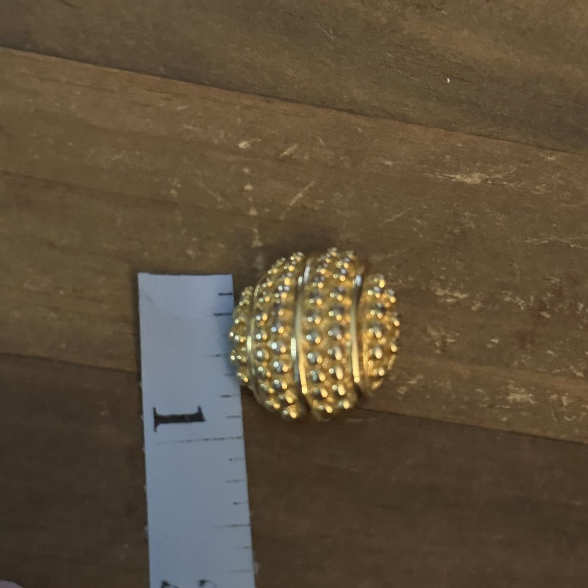 Vintage Vintage gold tone textured dome button clip on earrings Size ONE SIZE - 5 Thumbnail
