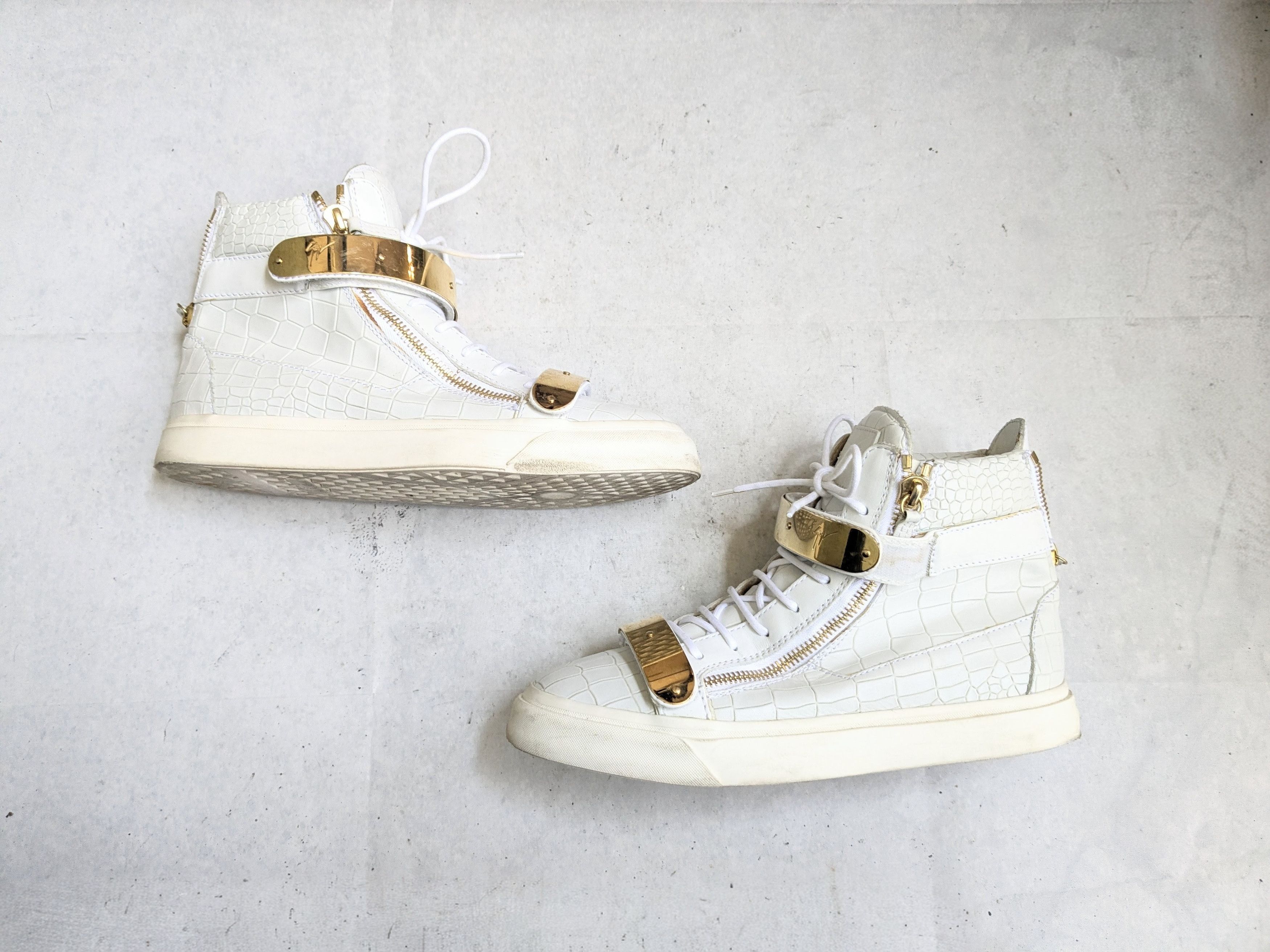 Giuseppe Zanotti Giuseppe Zanotti Sneakers White Gold 10 43 High Tops Size US 10 / EU 43 - 1 Thumbnail