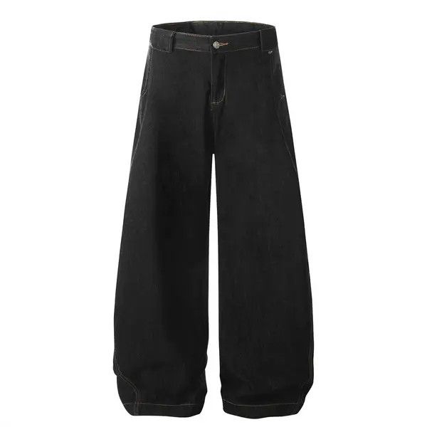 VIBE Men's street style loose washed belt jeans y2k Size US 34 / EU 50 - 2 Thumbnail