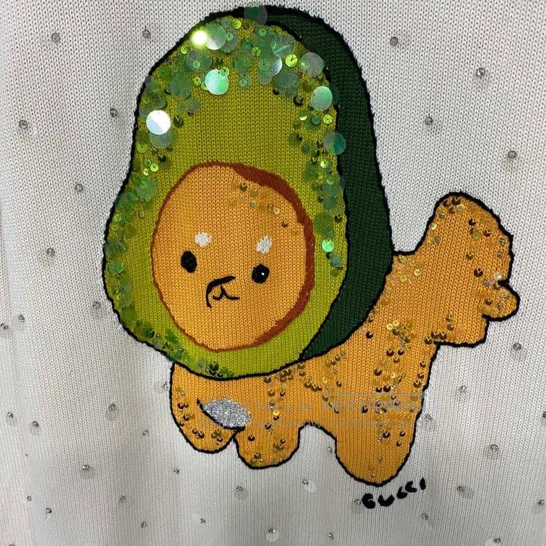 Gucci Gucci Avocado dog sequin knitted sweatshirt Size US M / EU 48-50 / 2 - 2 Thumbnail