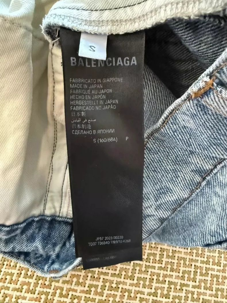 Balenciaga Balenciaga size S All-Over Printed Logo Denim Long Pants Size US 27 - 4 Thumbnail