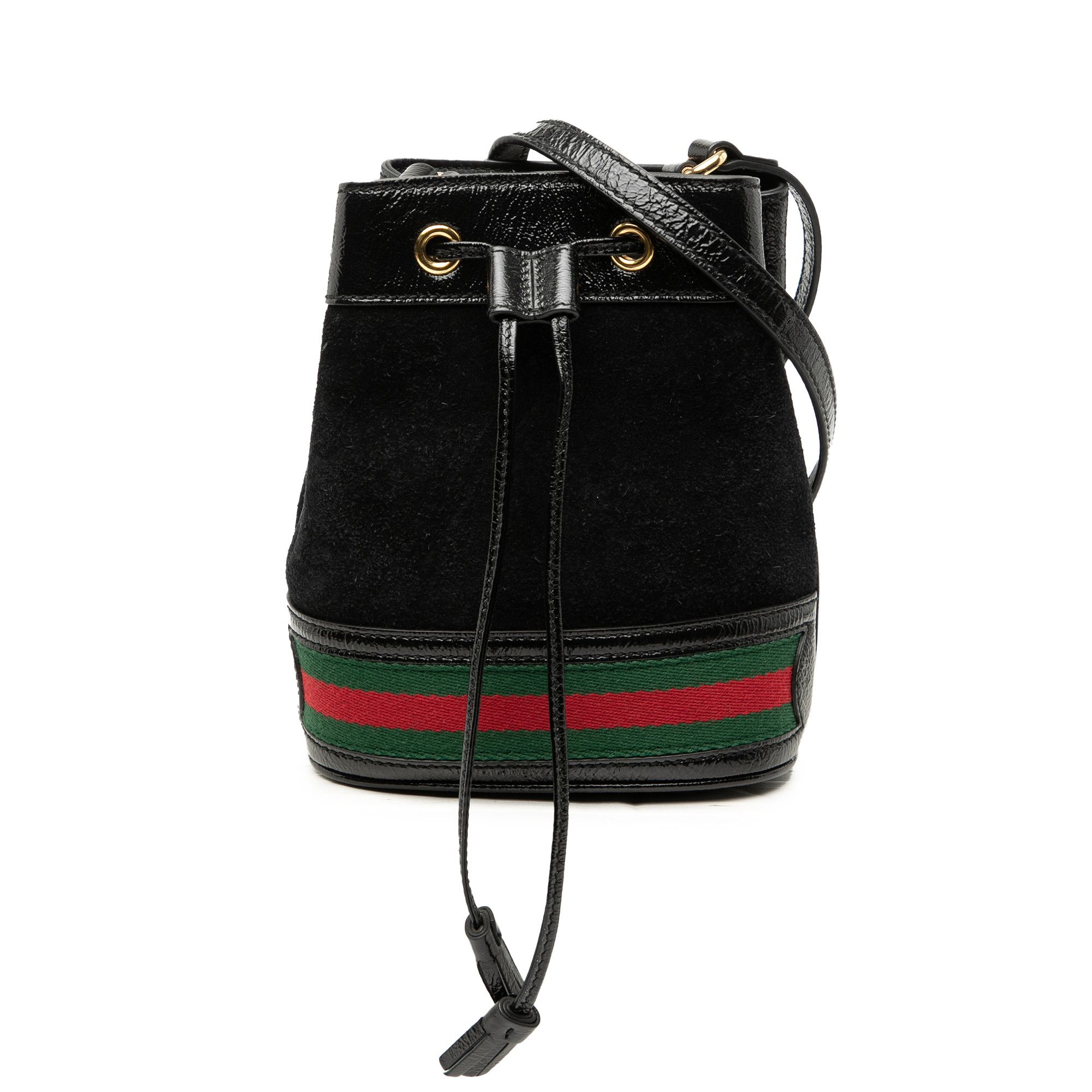 Gucci Gucci Mini Suede and Patent Web Ophidia Bucket Bag Size ONE SIZE - 1 Thumbnail