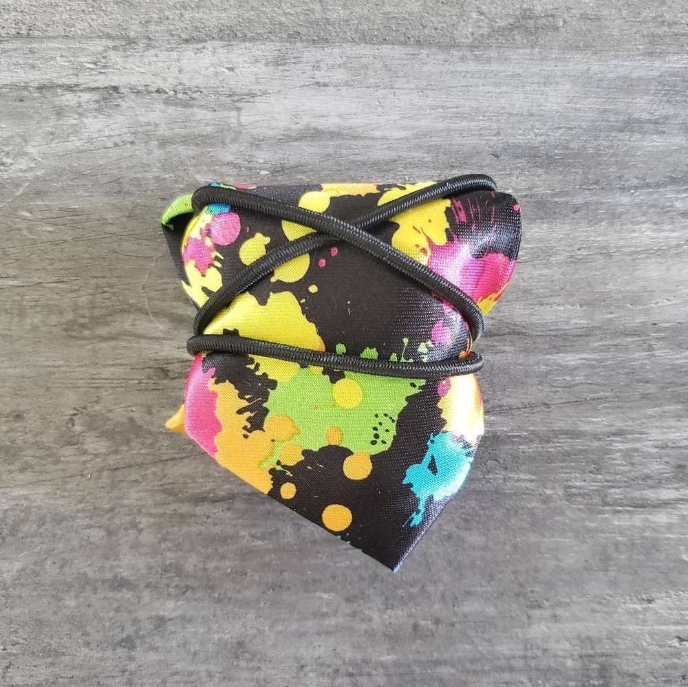 Designer Paintball Neon Satin Little Boy Tie Size ONE SIZE - 3 Thumbnail