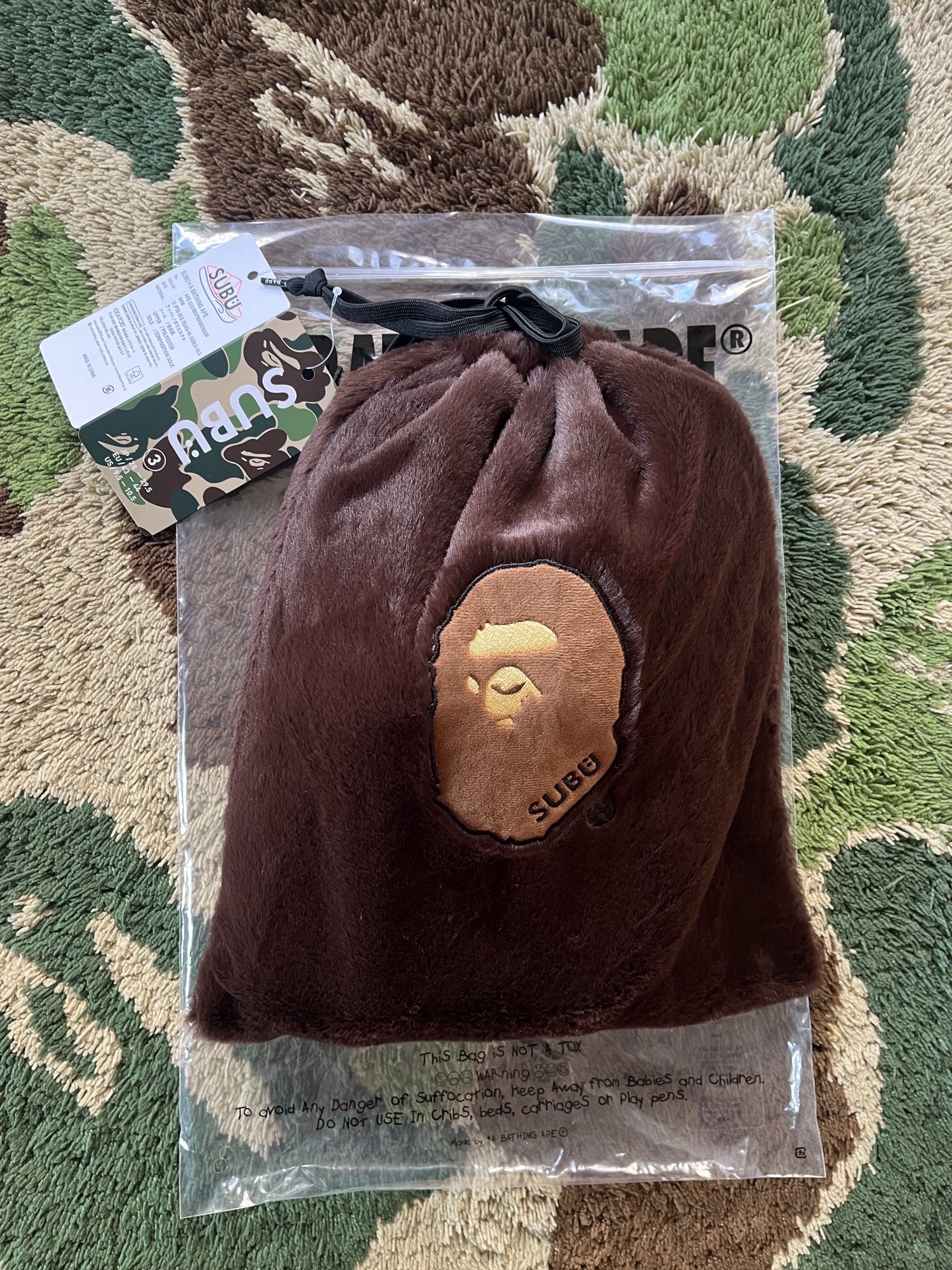 BAPE x SUBU BOA PUFFER APE HEAD SANDALS