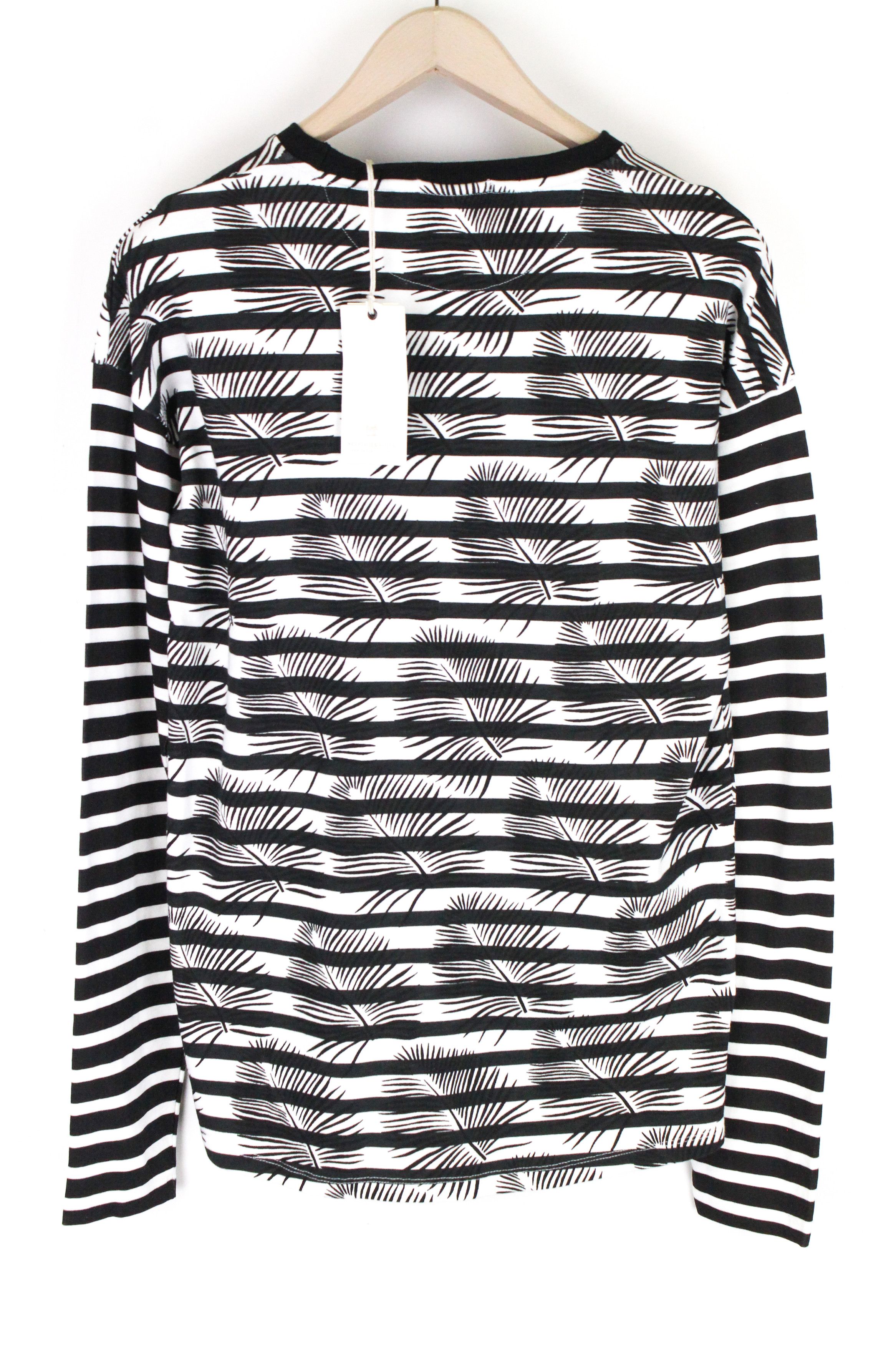 Scotch & Soda AMS COUTURE M Black White Striped Cotton Anti T-Shirt 61724 Size US M / EU 48-50 / 2 - 2 Thumbnail