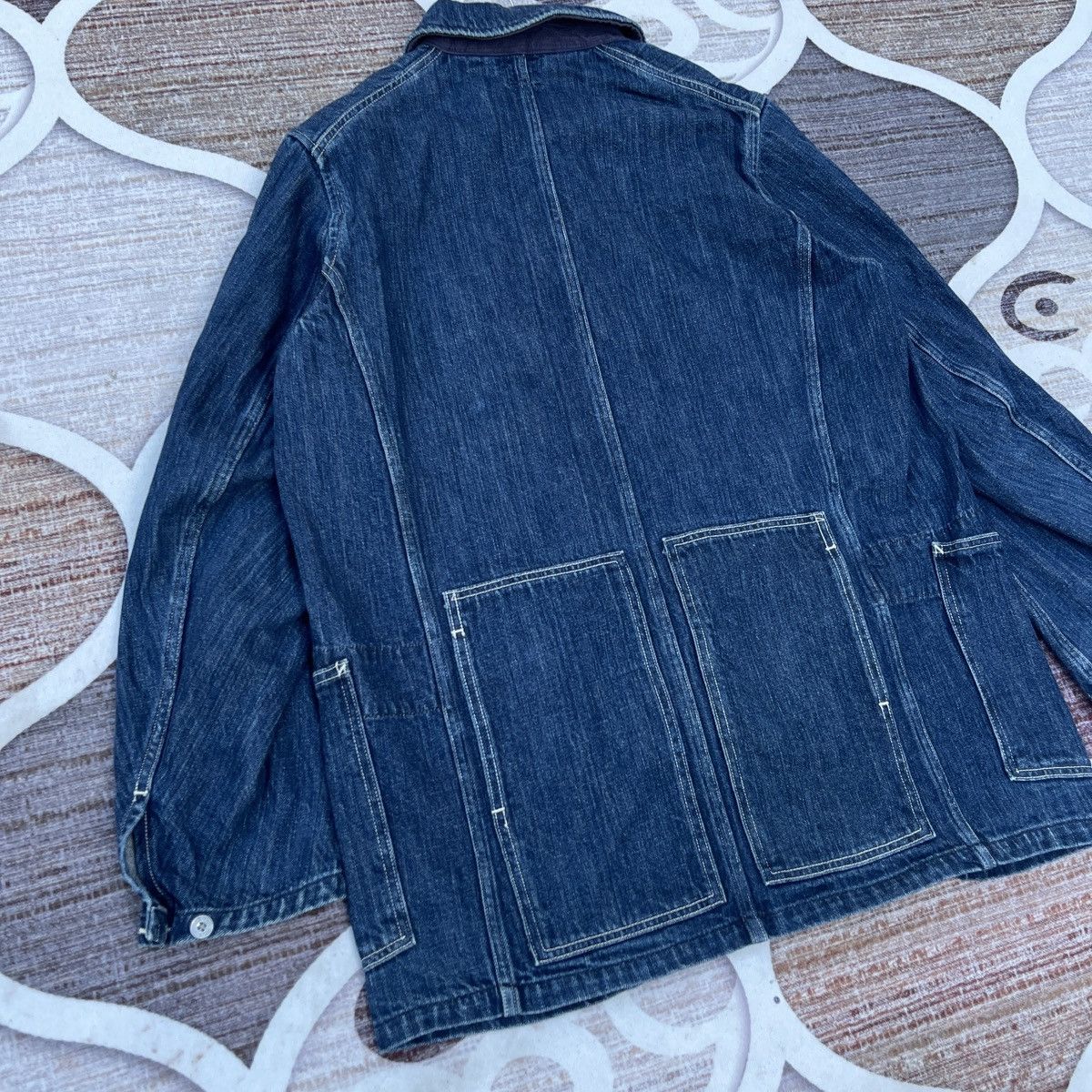 Kapital Kapital Indigo USN Shawl Collar Chore Denim Jacket Size US M / EU 48-50 / 2 - 7 Thumbnail