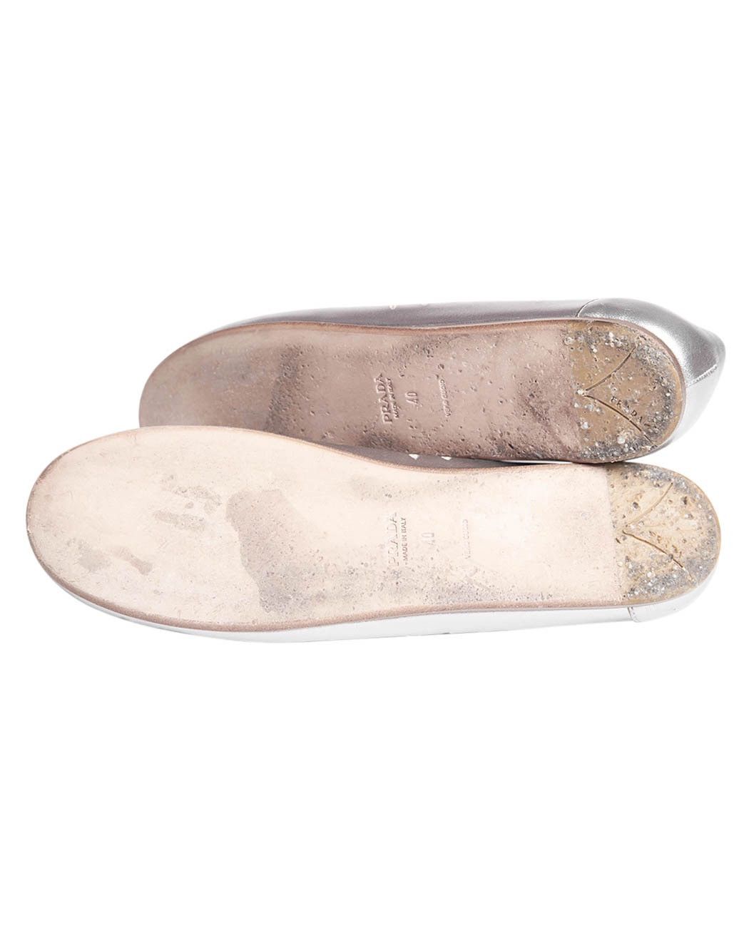 Prada Prada Silver Heart Ballerina Size US 10 / IT 40 - 8 Thumbnail