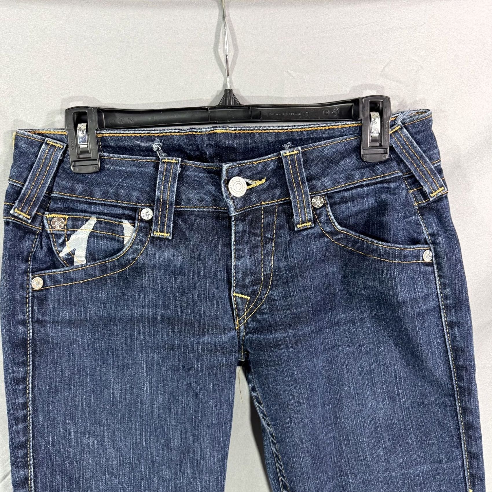 True Religion VINTAGE True Religion Jeans Womens 30 Blue Distressed Straight Leg Pockets Made in USA D Size 30" / US 8 / IT 44 - 3 Thumbnail