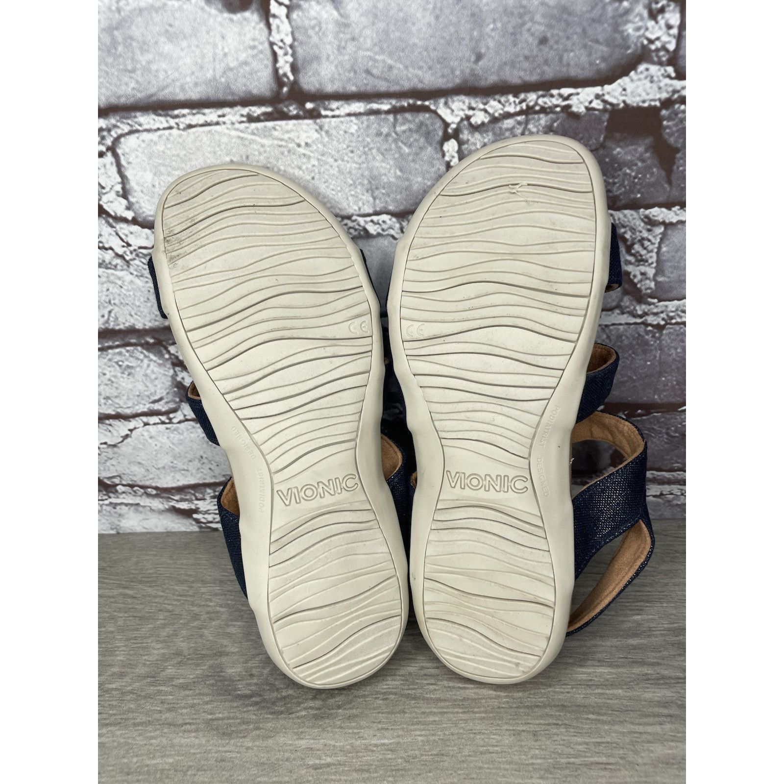 Etonic Vionic Amber Navy Blue Synthetic Adjustable Strappy Sandals Size US 7 / IT 37 - 7 Thumbnail