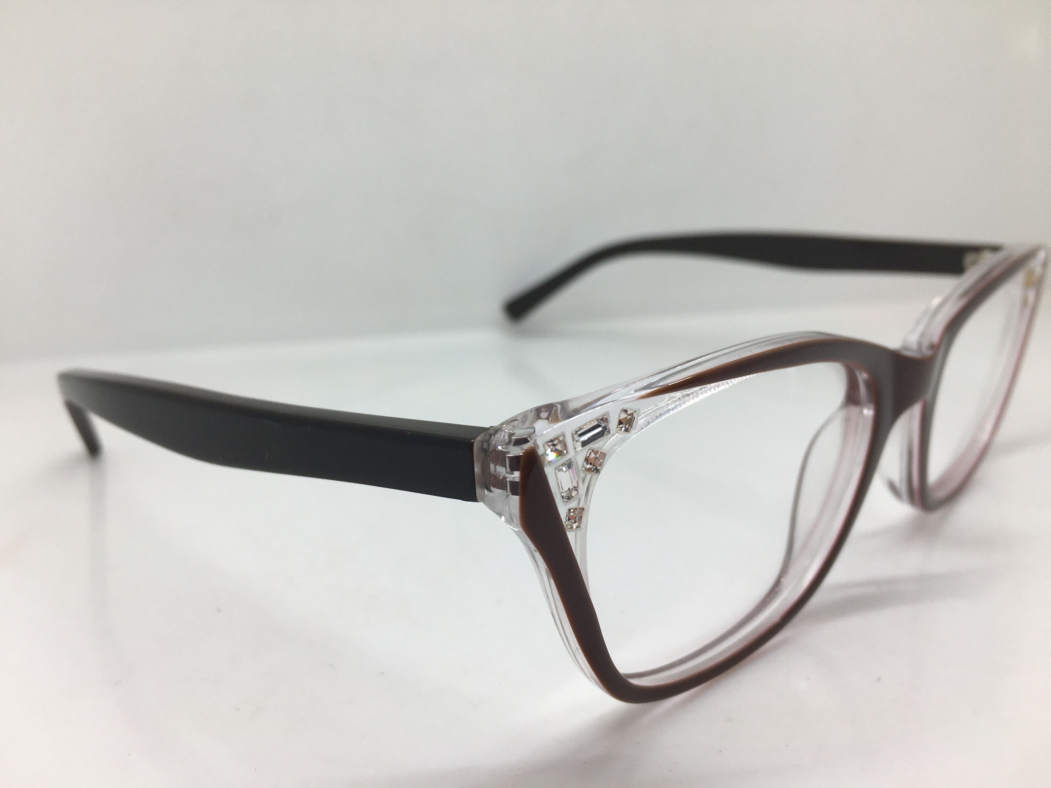Betsey Johnson Betsey Johnson Clear Dark Red Cat Eye Eyeglasses Size ONE SIZE - 3 Thumbnail