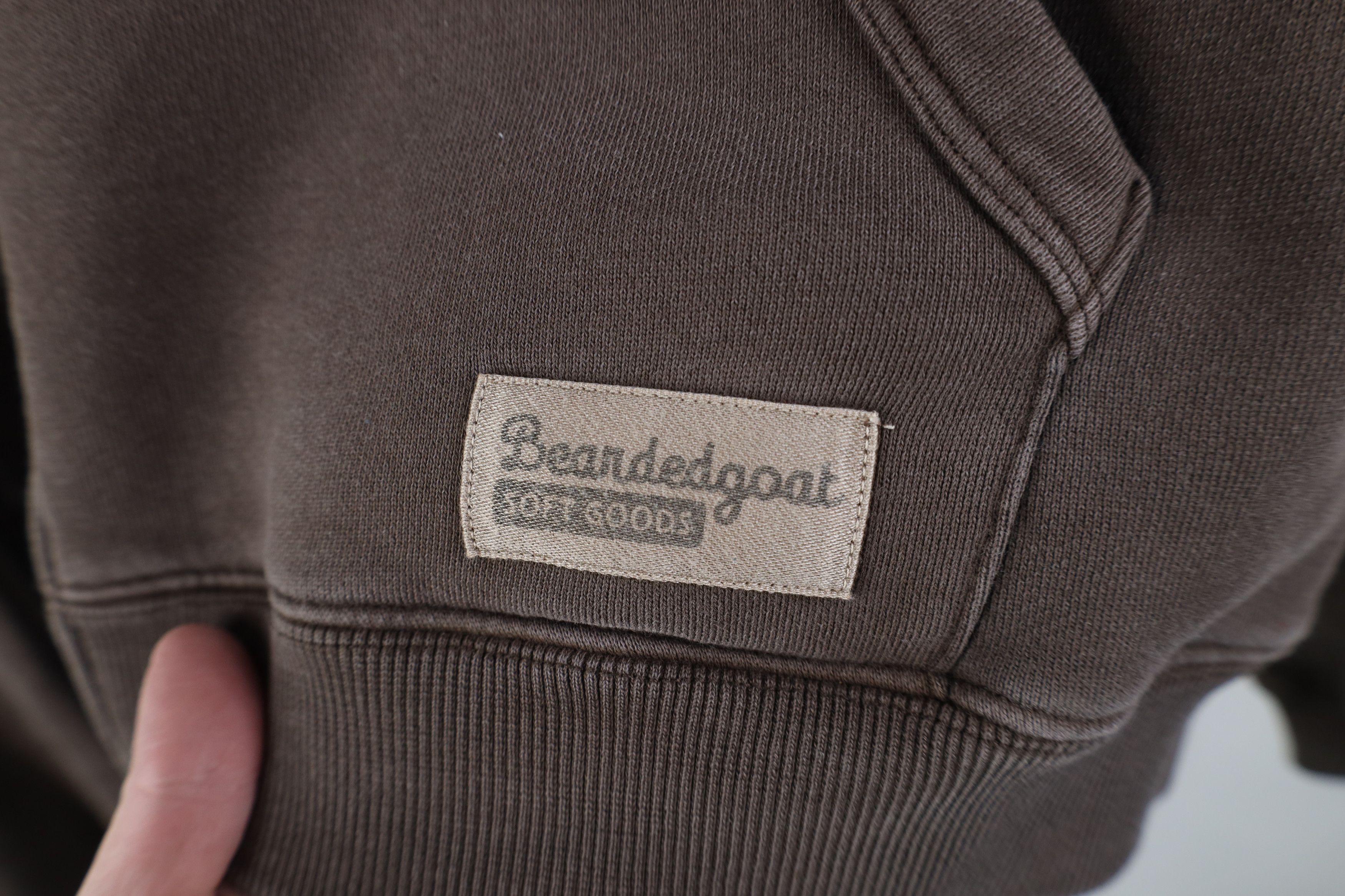 Vintage Bearded Goat Blank Cropped Heavyweight Full Zip Hoodie Brown Size M / US 6-8 / IT 42-44 - 4 Thumbnail