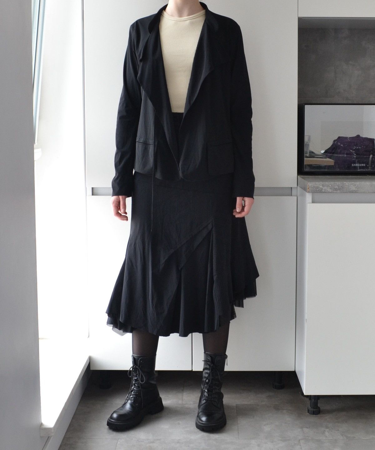 Marithe + Francois Girbaud 🔴 Marithe Francois Girbaud Jacket Cape Blazer Nylon Black Size M / US 6-8 / IT 42-44 - 1 Thumbnail