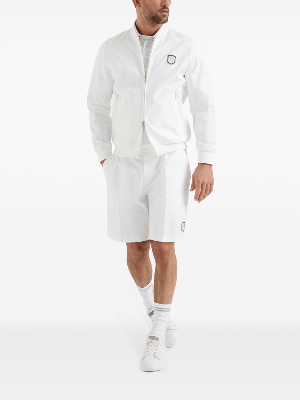 Brunello Cucinelli o1la1rc1a0325 Cardigan Sweatshirt in White Size US M / EU 48-50 / 2 - 2 Thumbnail