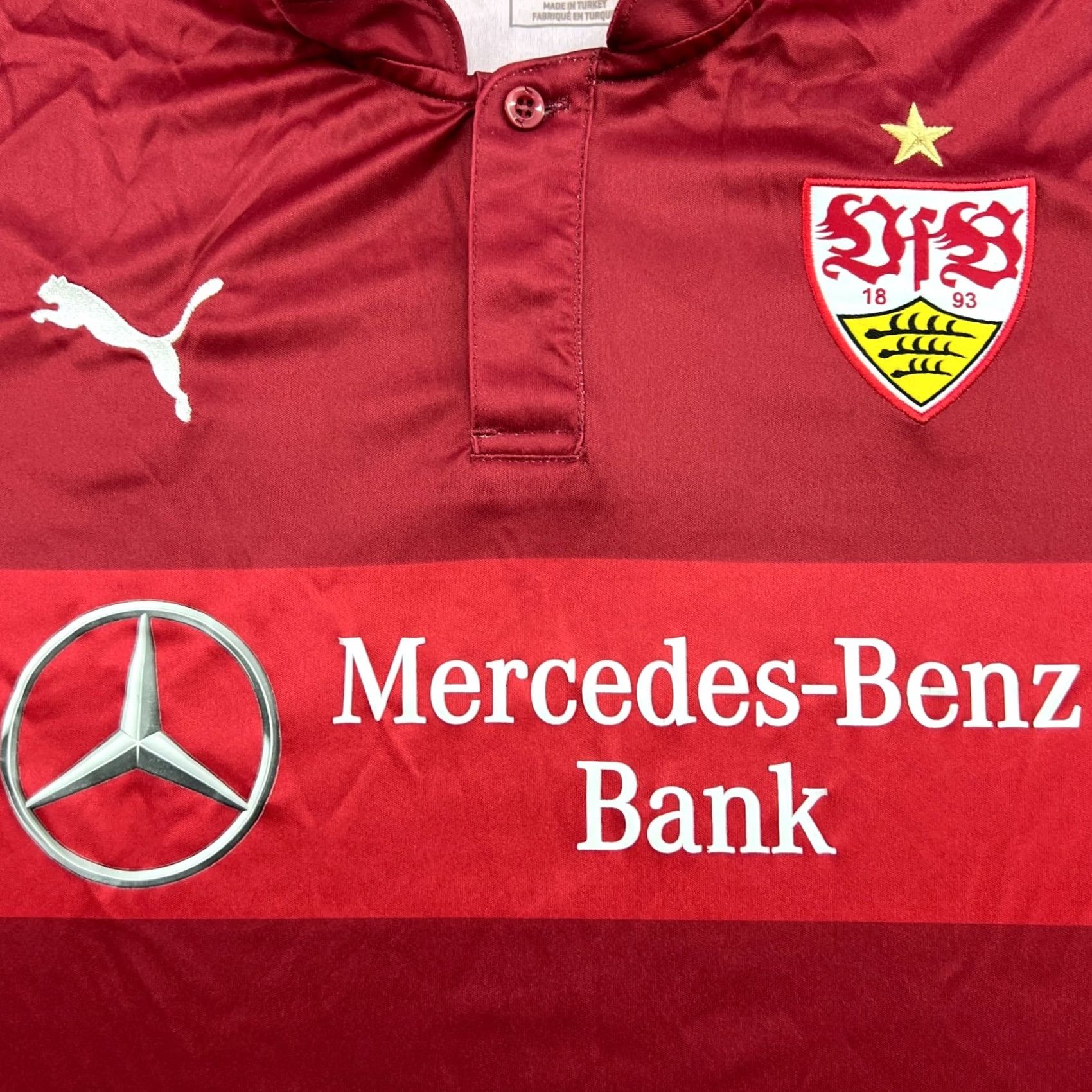 Puma PUMA Stuttgart 2016 2017 Away Football Jersey Mens Large Red T-Shirt Short Sleeve Moisture Wicking Quick Dry Athletic Football Jersey Mens Size US L / EU 52-54 / 3 - 5 Thumbnail