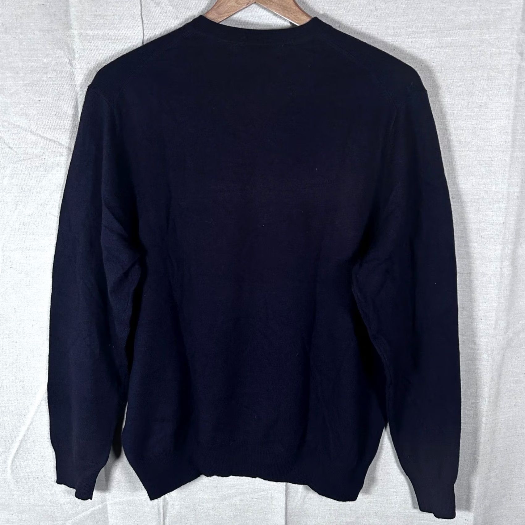 Vintage Davis & Squire Mens V-Neck Sweater Medium Navy Blue 100% Extra Fine Merino Wool Size US M / EU 48-50 / 2 - 3 Thumbnail