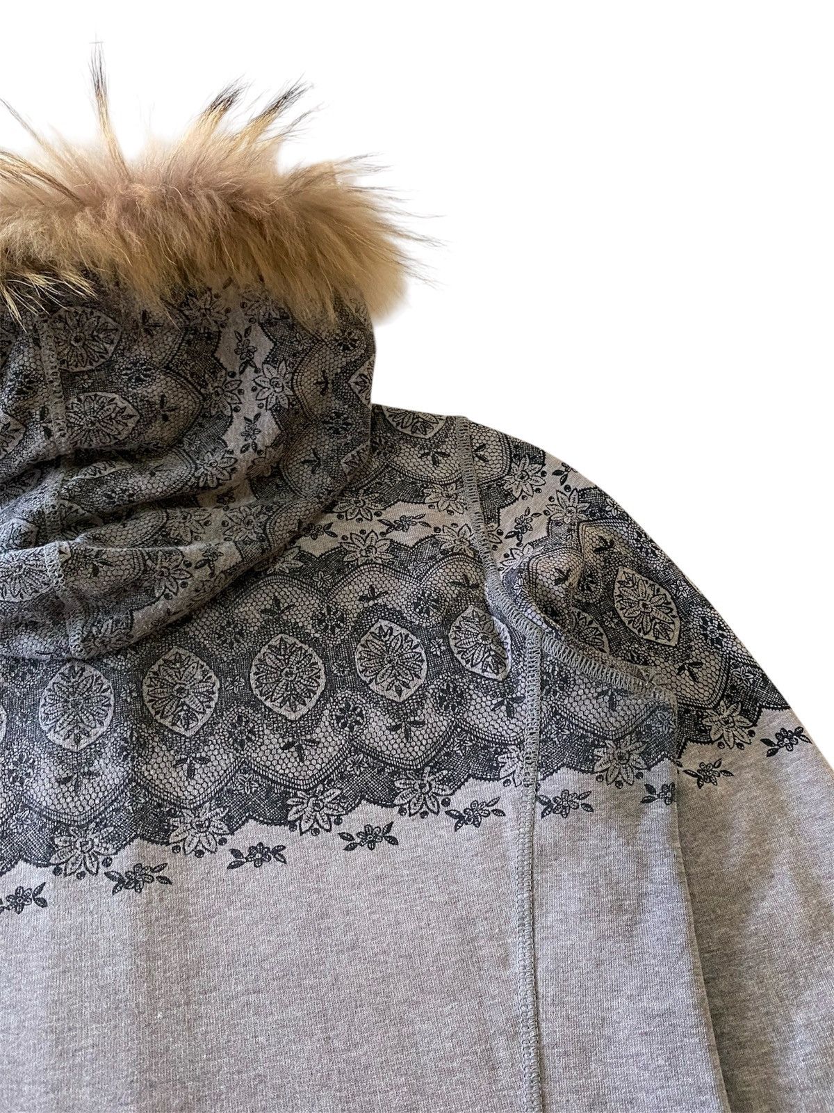 Japanese Brand Fur Luxury Hood Zip Hoodie Grey Tribal Pattern Y2K Jacket Size M / US 6-8 / IT 42-44 - 12 Thumbnail