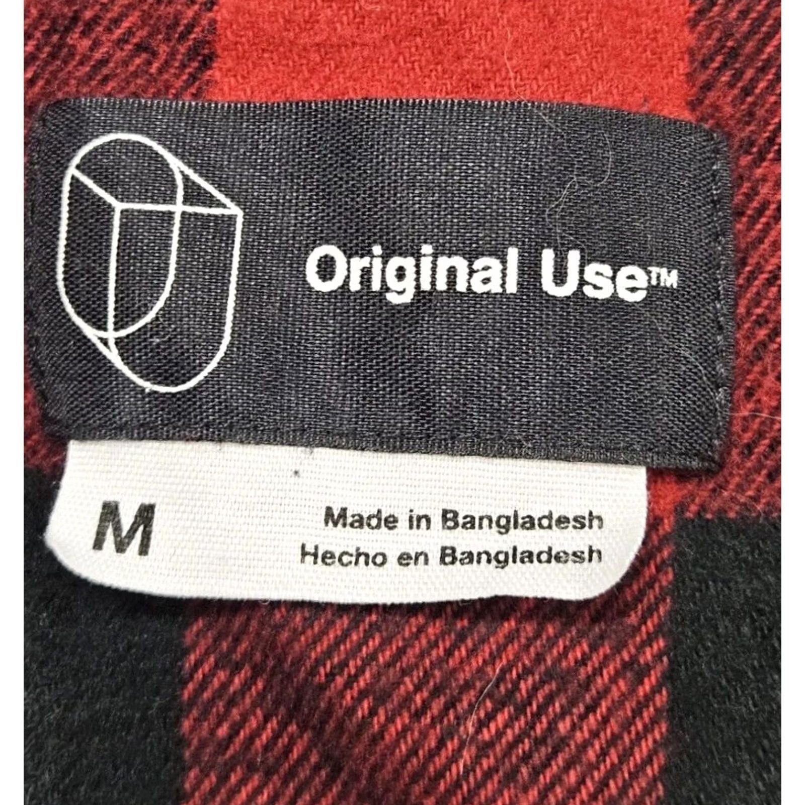 Vintage Original Use Flannel Shirt Jacket Hooded Red Buffalo Plaid Mens Medium M Size US M / EU 48-50 / 2 - 4 Thumbnail