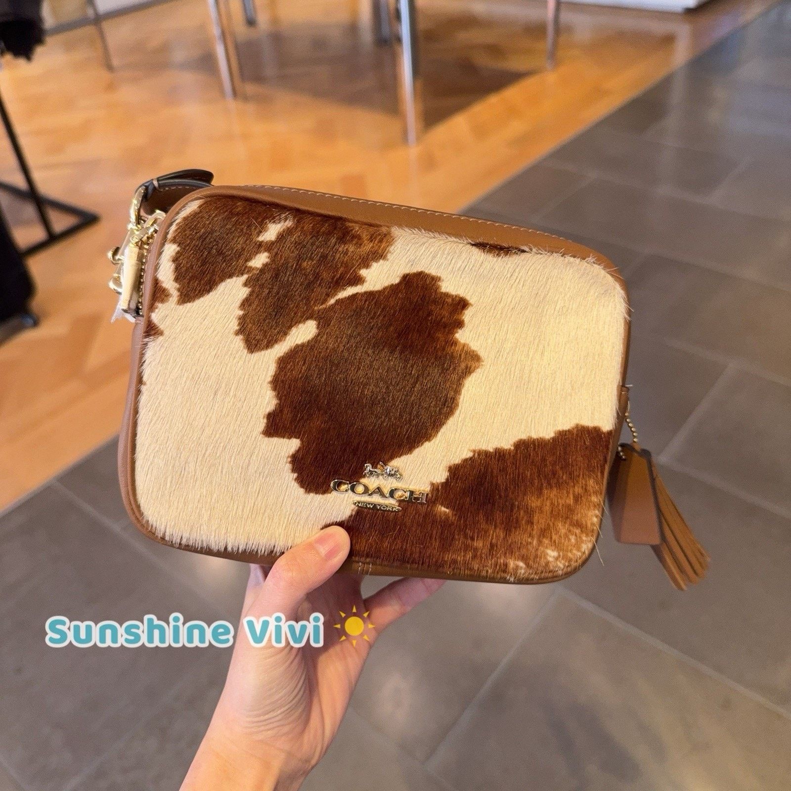 Coach NWT Coach Mini Carey Crossbody Bag Haircalf Cow CEK71 Cow Size ONE SIZE - 6 Thumbnail
