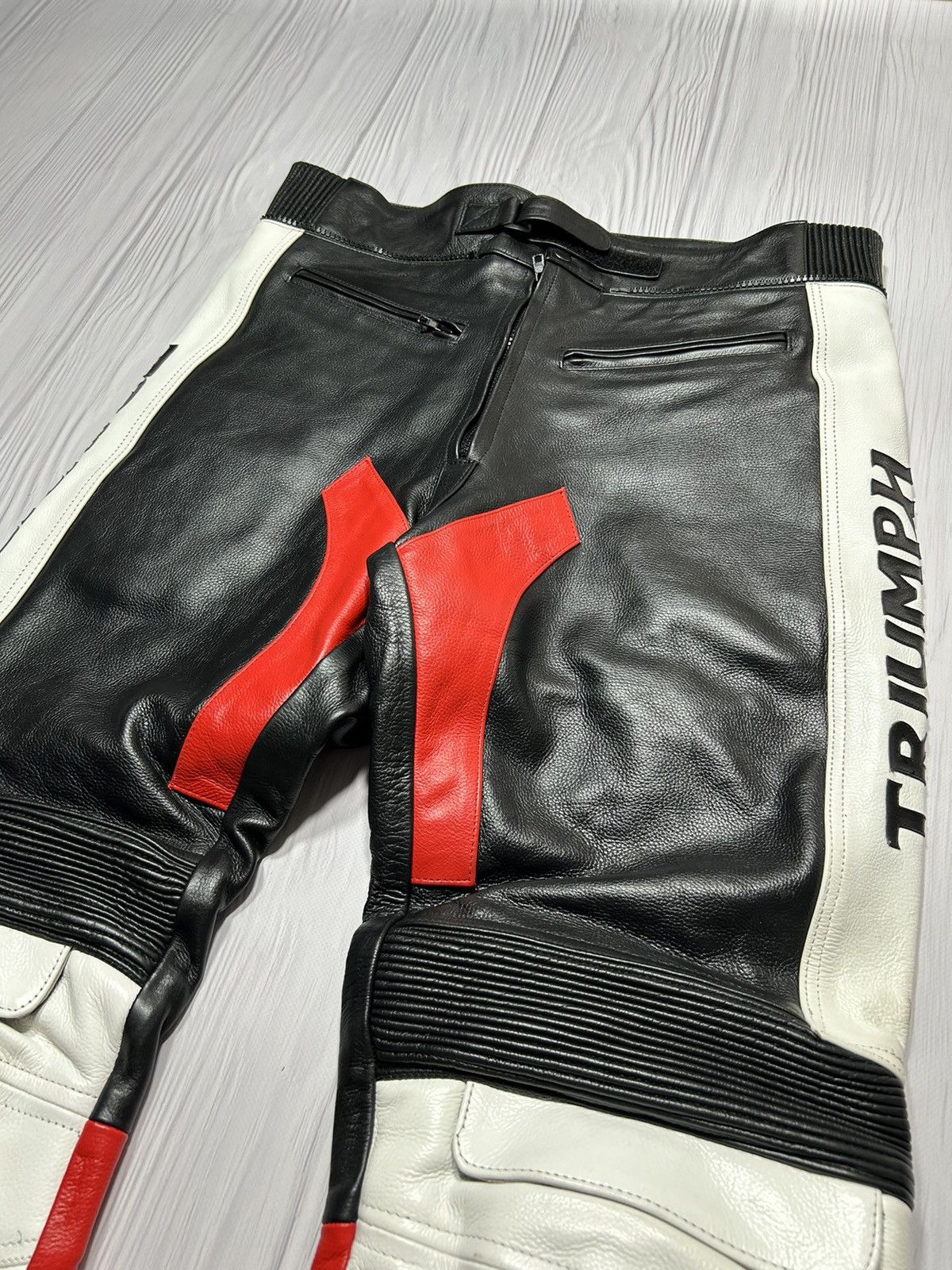 Genuine Leather TRIUMPH Real Heavy Leather Pants Moto Theme Racing Size XXL Size US 38 / EU 54 - 10 Thumbnail